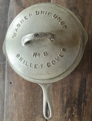 Wagner Ware Sidney O #8 Cast Iron Skillet 1058 w/ Drip Drop Cover #8 -  1068 E