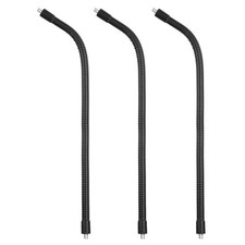 15.7" Gooseneck 3Pcs 1/4"-20 Male to Male Thread Flexible Tube Black