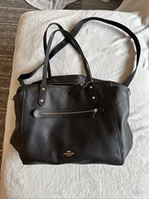Coach Black Leather Diaper Bag Multifunction Travel Tote Unisex