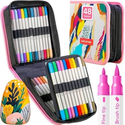 ARTISTRO 48 Acrylic Paint Pens - Dual Tip  Assorted Number of Itemss , Styles 
