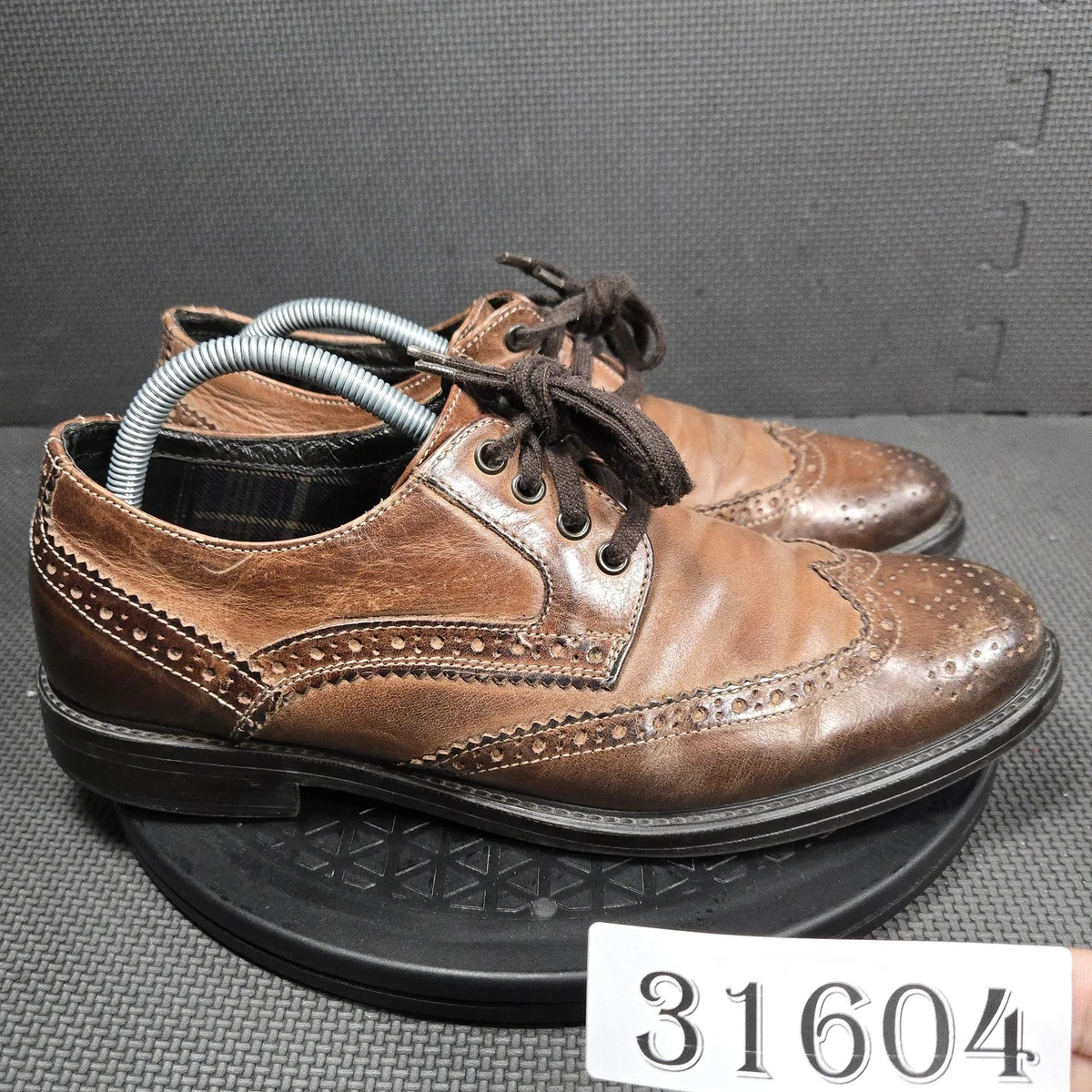 Johnston & Murphy Brogue Oxford Classic Shoe Men Sz 11M suede leather cream grey Johnston & Murphy Suede Oxford Dress Shoes for Men for sale  main image 2