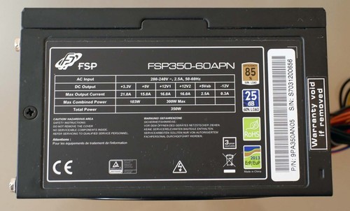 350W FSP Fortron PC Netzteil * FSP350-60APN * ATX * P/N 9PA350AN05