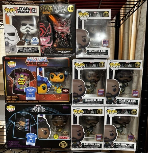 Funko Pop! Random Lot of 9. Masters Of The universe, Black Panther, Venom Pin