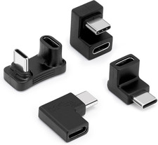 USB C Adapter 4Pack, 180 Degree Angle, Type C U Shape Extension for Laptop iPad