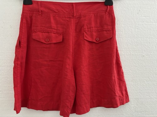 BOSS Women’s Tawela Red Linen Trouser Shorts Size US 4 NWT $168 - Picture 6 of 9