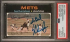 1971 Topps Bud Harrelson Nolan Ryan Ken Boswell Signed Baseball Card PSA/DNA 9