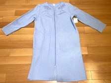 ADONNA NIGHTGOWN SLEEPWEAR FULLZIP LONG SLEEVE ROBE SERENE SKY BLUE