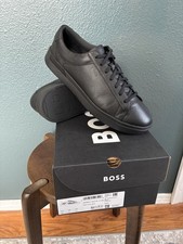 Hugo Boss Clint Tenn grus Men s Trainers Sneakers Lace-Up Shoes Black Size 12 M