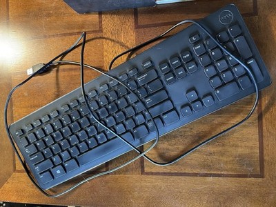 Dell Wired Keyboard Black, DP/N 0N8WF8 Used, Tested and Works! Satisfying Clack!