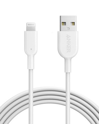 Anker Powerline II Lightning Cable,Apple MFi Certified,USB 6 ft, White