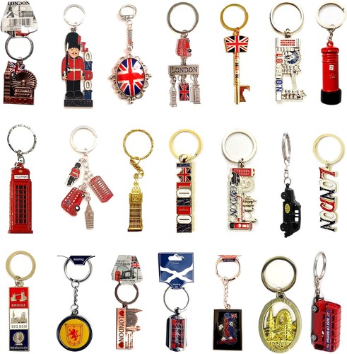 10 London Metal Keyrings Souvenir Set UK Landmarks Landmark Keychain Pack - Picture 2 of 6