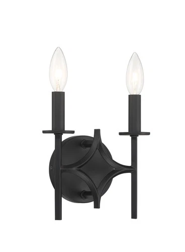 Minka Lavery 5032 Muncie 2 Light 9" Tall Wall Sconce - Coal - Picture 1 of 3