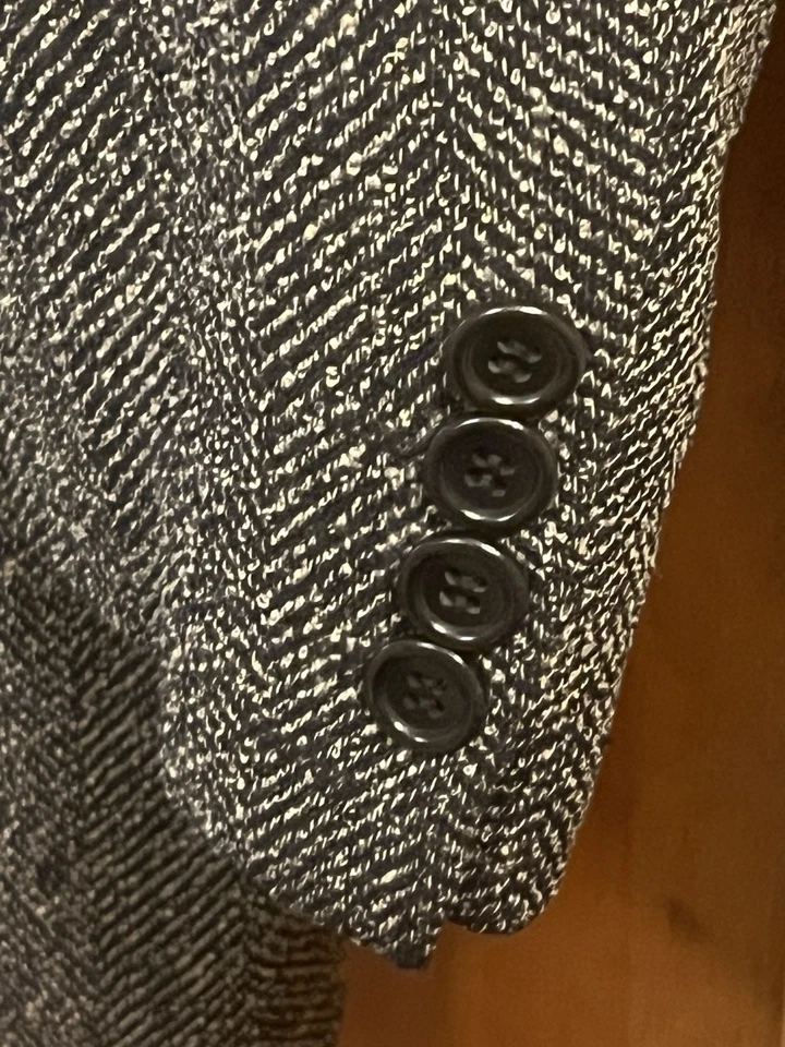 Hugo Boss Galilei Chaqueta/Blazer/Abrigo Deportivo Gris Espiga Mezcla Lana 36SH Foto 3 de 4