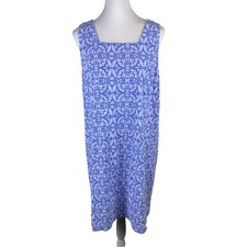 Fresh Produce Jersey Knit Dress Periwinkle Print 100% Cotton Made in USA - XXL