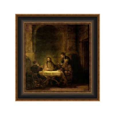 Framed Canvas Wall Art the Supper at Emmaus by Rembrandt Harmenszoon van Rijn
