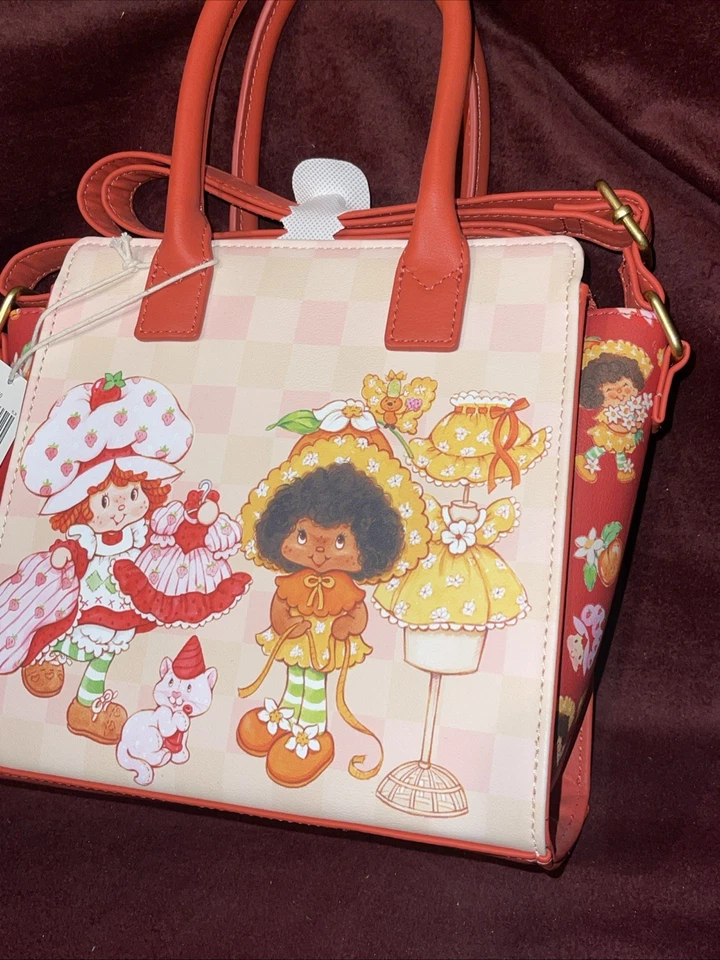 NUEVO CON ETIQUETAS LOUNGEFLY STRAWBERRY SHORTCAKE Cartera Nueva Con Etiquetas Naranja y Natillas Foto 3 de 4