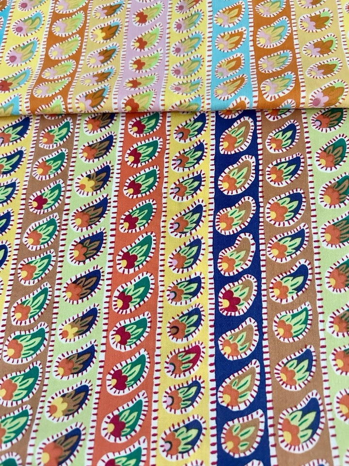 OOP Kaffe Fassett PAISLEY STRIPE GP32 (2) fat quarters original issue New - Image 3 of 4