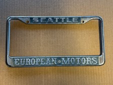 Seattle European Motors License Plate Frame - Vintage Metal - Free Shipping Seattle European Motors License Plate Frame - Vintage Metal - Free Shipping