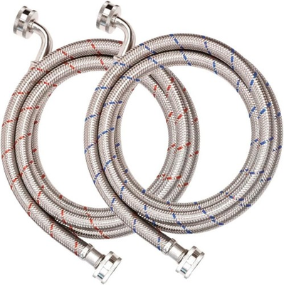 #ad 20FT Red and Blue Washer Hoses2 Pack Stainless Steel Washing Machine Hoses w... $66.92