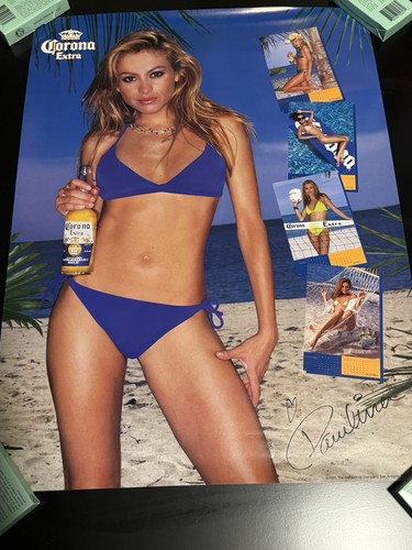 Vintage 2001 Corona Light Paulina SEXY GIRL BEER POSTER 18” X 24”
