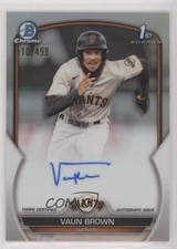 2023 Bowman Chrome Prospect Auto Refractor 110/499 Vaun Brown #CPA-VB Auto 0dp1