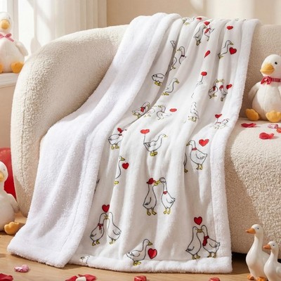 50x60 Inch Cute Goose Throw Blanket Soft Plush Flannel Bedding Home Decor