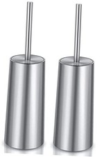 Toilet Brush and Holder, 2 Pack Toilet Brush Stainless Steel, Toilet Silver