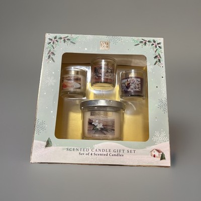 Duftkerze Geschenkset, 4 Kerzen French Vanilla Pumpkin Cherry Bakewell +