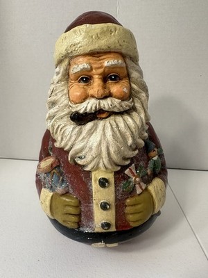Vintage Roly Poly Santa Claus Christmas Decor (Small chip)