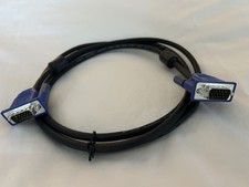 VGA BLUE MALE TO MALE 15 PIN 6FT CORD CABLE CONNECTS MONITOR TO COMPUTER VIDEO