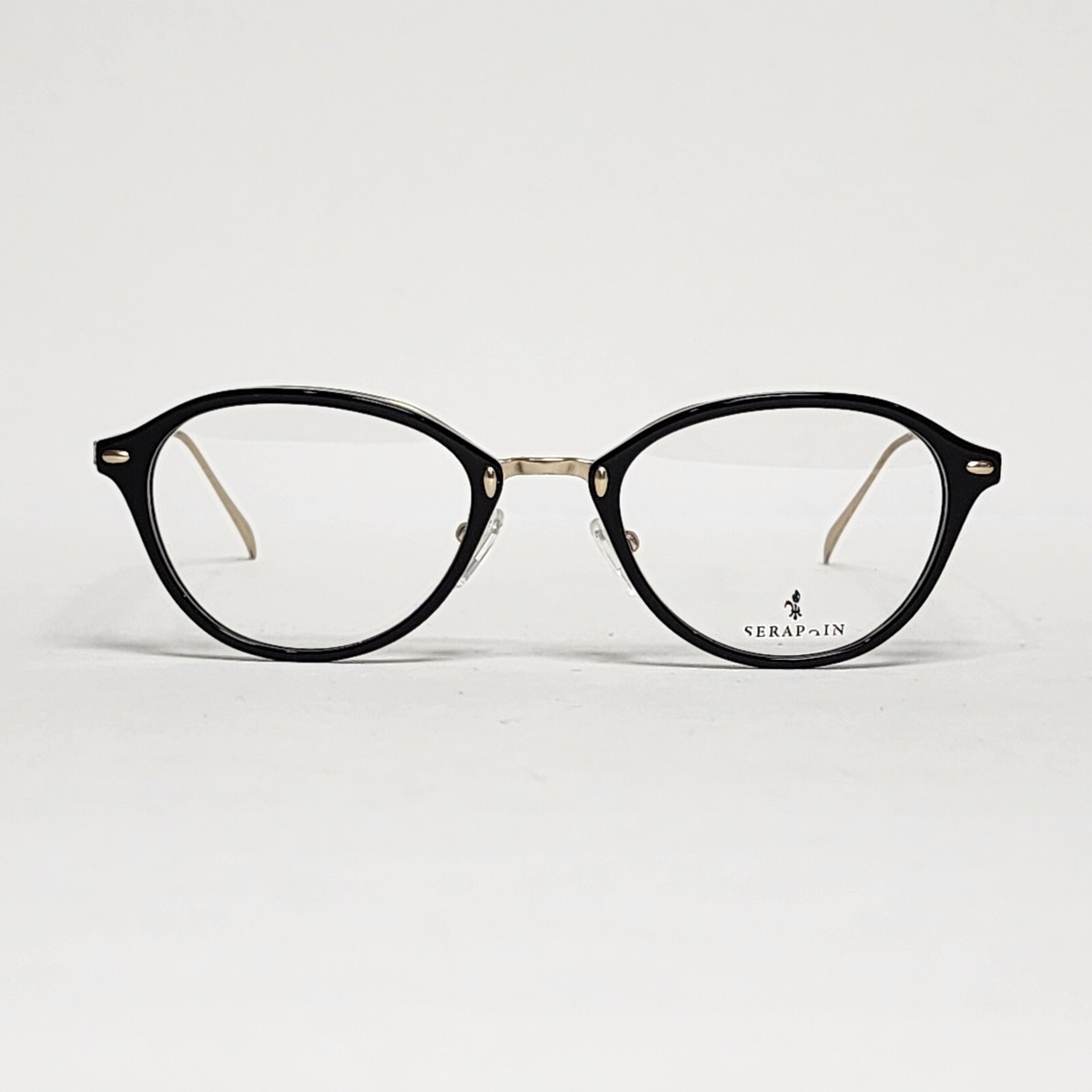 Seraphin Ives Men's/Women's Titanium Oval Glasses in Black Gold