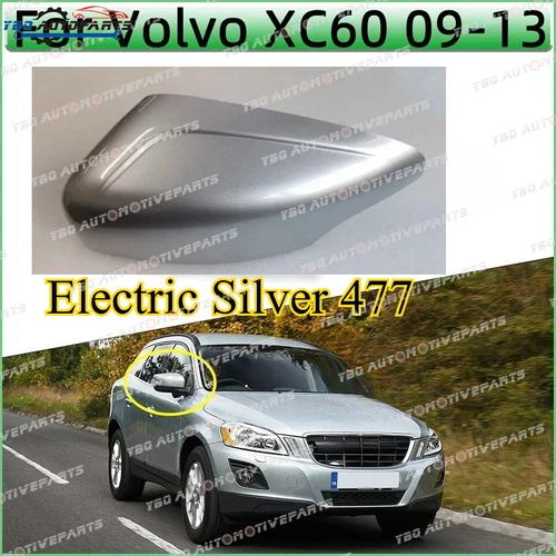 ✅ Electric Silver Passenger Side Mirror Cover for Volvo XC60 2009 -2013 Wing 🔥