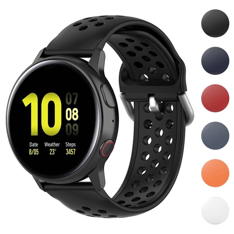 StrapsCo Buckle-and-Tuck Perforated Rubber Strap for Samsung Galaxy  Watch/Active