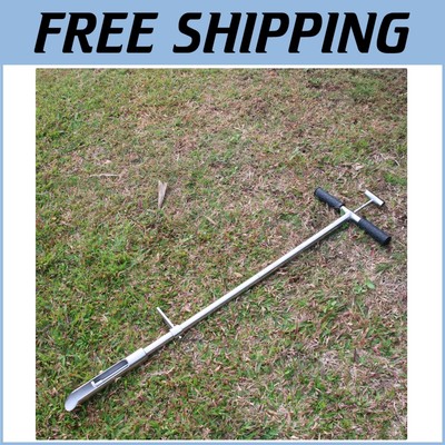40  Stainless Steel Soil Sample Probe with Foot Pedal for Agriculture & Gardens