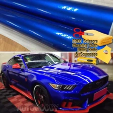 Premium Super Gloss Metallic Blue Vinyl Film Wrap Sticker Decal Air Bubble Free