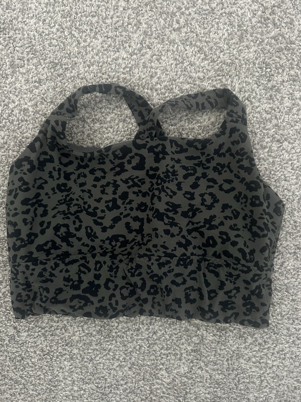 Athleta Sports Bra Warrior Longline Printed Cheetah Women’s Size Small