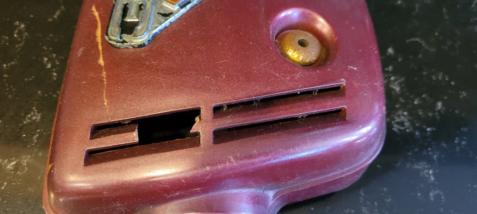 Винтажная левая боковая крышка для Honda от оригинального производителя CB 350 темно-бордовый пластик CB350 - Изображение 4 из 4