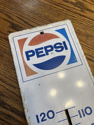 Vintage 1960s Made In USA Original Pepsi Advertising Thermometer Sign 28X7 - Picture 4 of 9