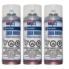 3pk USC SprayMax 1K Acrylic High Gloss Base Clear Coat  10.6 oz  Aerosol 3680058