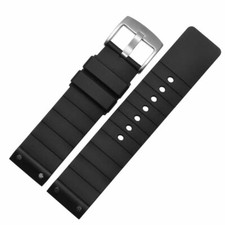 23MM PU RUBBER DIVER STRAP BAND FOR 38MM CARTIER SANTOS 100XL WATCH CLASP Black