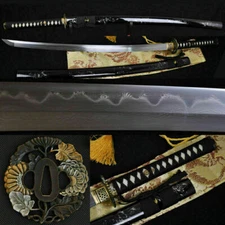 CLAY TEMPERED FOLDED STEEL FULL TANG BLADE JAPANESE SAMURAI SWORD KATANA SHARP