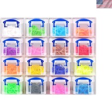 Durable Polypropylene Organizer: 16 x 0.14L Clear Boxes for Crafts  Stationery