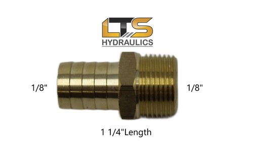 1/8" Hose Barb x 1/8" Male NPT Brass Pipe Fitting for Gas Water Air Fuel Qty 1