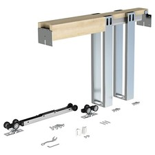 Pocket Door Frame Hardware Kit With Two-Way Soft Close Mechanism and Steel Studs