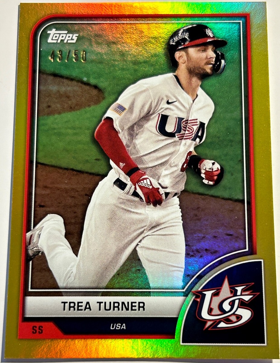 2023 Topps WBC World Baseball Classic TREA TURNER USA Gold Foil 43 