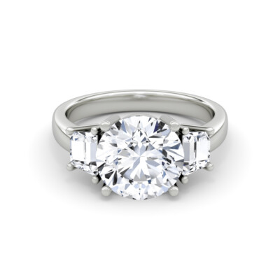 Diamond Ring VS1 F Round CVD 3.50 Carat Lab-Created GIA Certified Sparkling