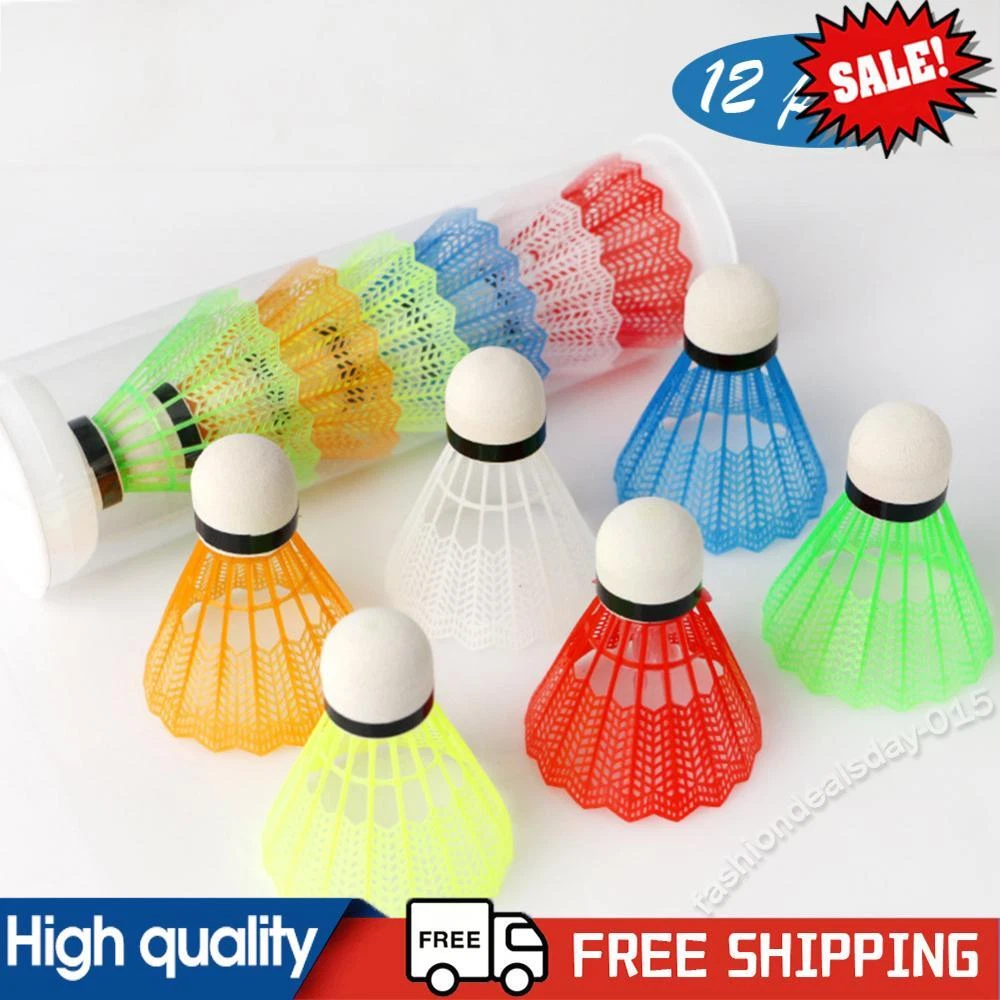 12pcs Plastic Badminton Balls Lightweight Badminton Shuttlecock