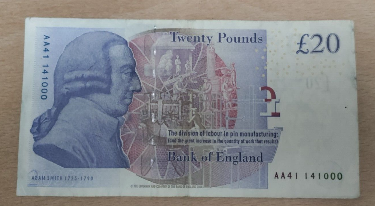 Old paper twenty pound note £20 AA serial number VGC collectable rare ...