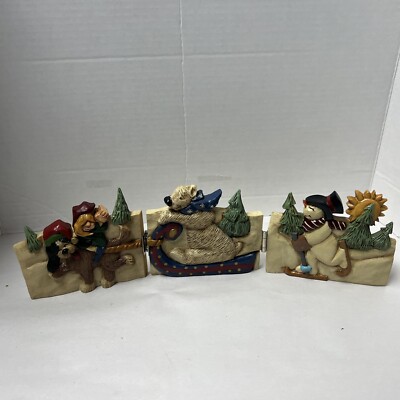 Christmas Decor 3 Panel Hinged Table  Saint Bernard Polar Bear Snowman BPlummer