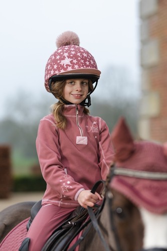 LeMieux Mini Mari Micro Fleece - Orchid - Young Rider Kids Cosy Half Zip Fleece - Picture 6 of 6